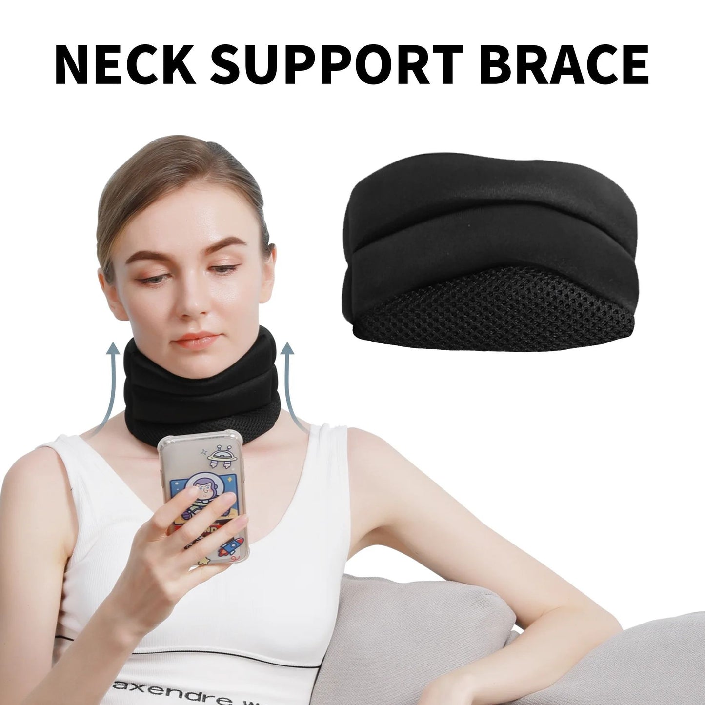 Adjustable Neck Brace with V-Shape Design, Cervical Spine Support for Posture and Pain Relief