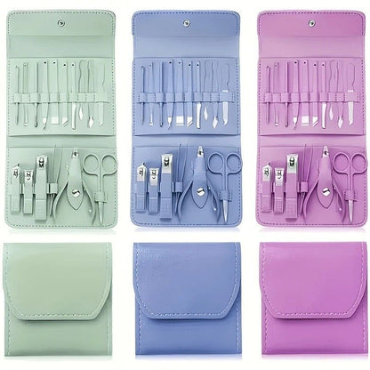 16-Piece Nail Care Set, Portable Professional Manicure and Pedicure Kit, Blue Kemu |Fashion Home Kitchen Beauty