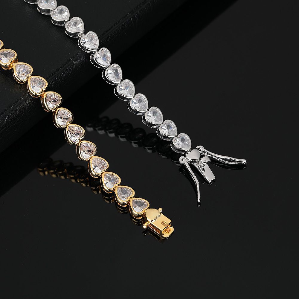 Heart Tennis Bracelet for Women with Micro-Paved Zirconia, 7 Inch Silver Bracelet Kemu |Fashion Home Kitchen Beauty