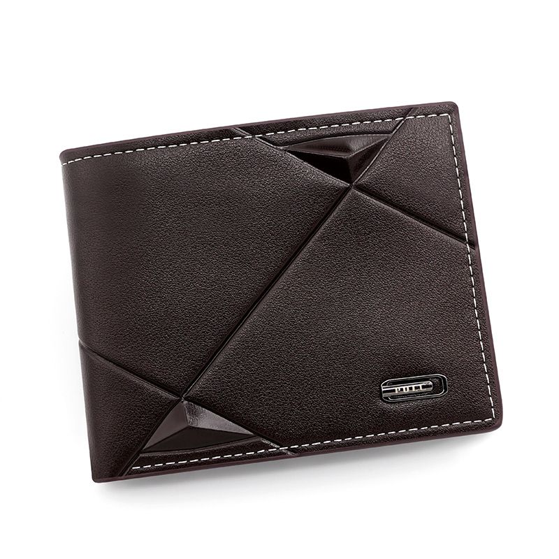 Men's PU Leather Bifold Wallet with Zipper Coin Pocket, Card Slots and ID Window, Dark Brown Kemu |Fashion Home Kitchen Beauty
