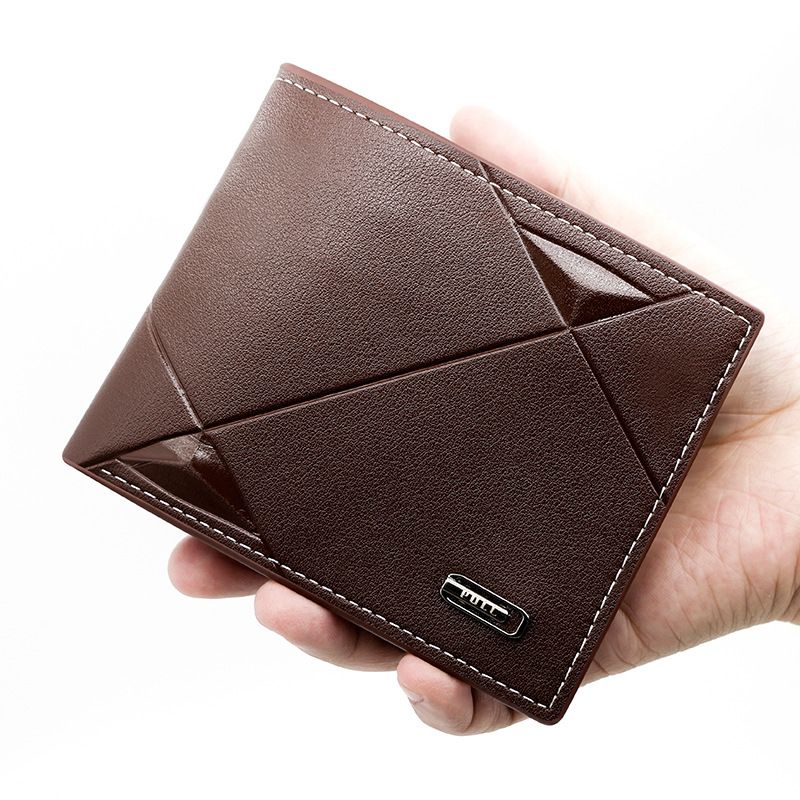 Men's PU Leather Bifold Wallet with Zipper Coin Pocket, Card Slots and ID Window, Dark Brown Kemu |Fashion Home Kitchen Beauty