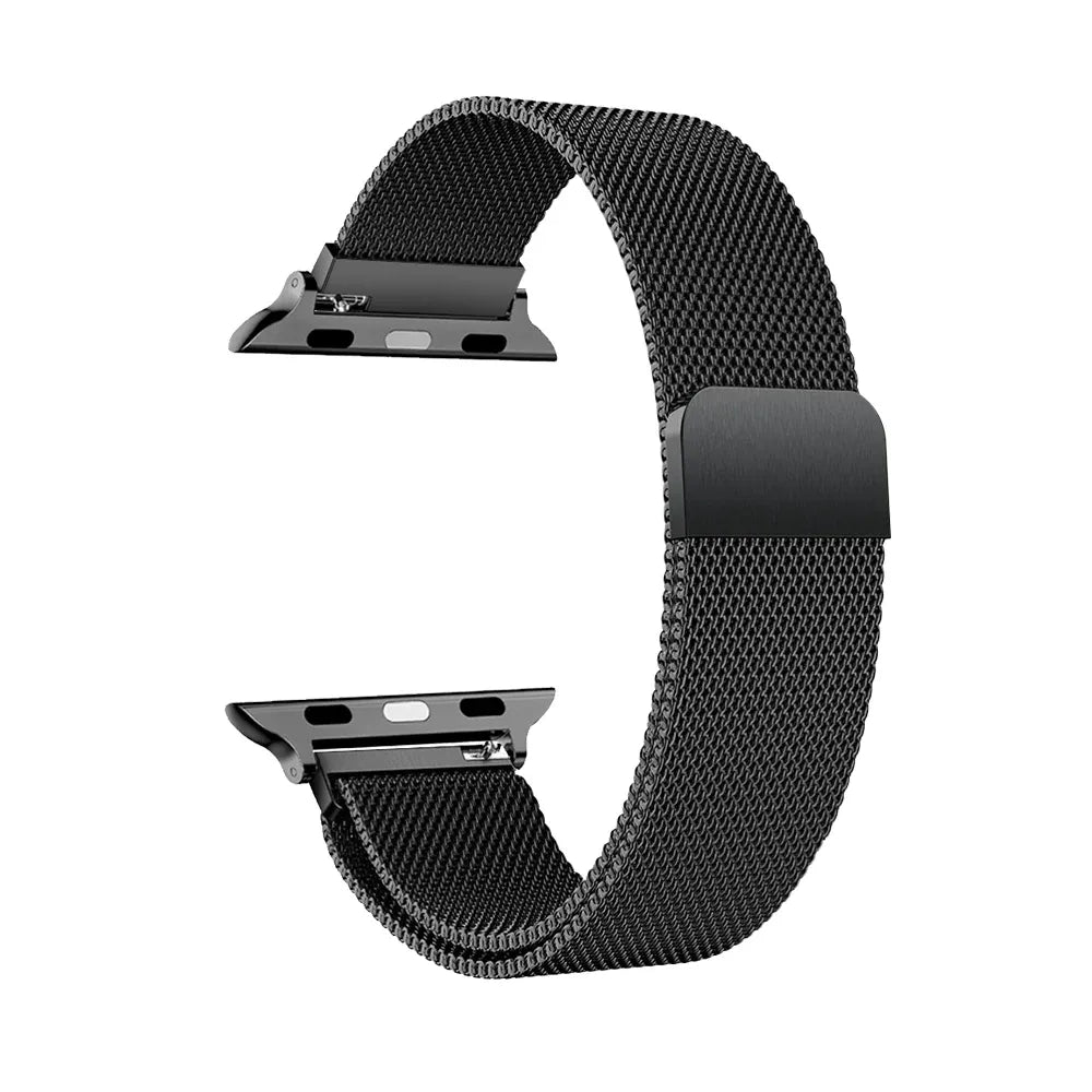 Milanese Watch Band Compatible with Apple Watch Ultra 2 3 Series 11 10 9 8 7 6 5 3 SE Black, 42mm 44mm 45mm 46mm 49mm Kemu |Fashion Home Kitchen Beauty