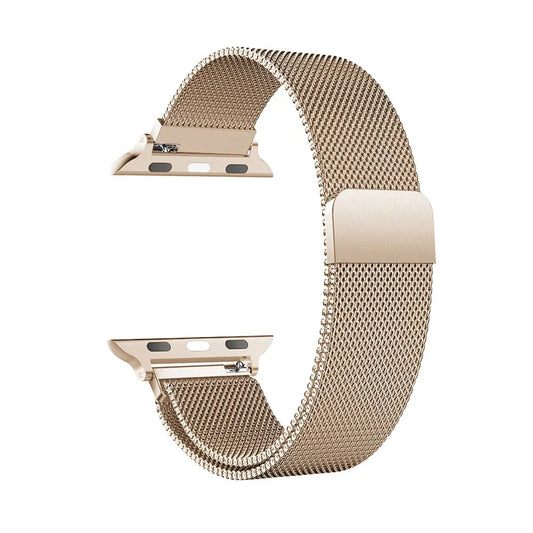 Milanese Watch Band Compatible with Apple Watch Ultra 2 3 Series 11 10 9 8 7 6 5 3 SE Champagne, 42mm 44mm 45mm 46mm 49mm Kemu |Fashion Home Kitchen Beauty