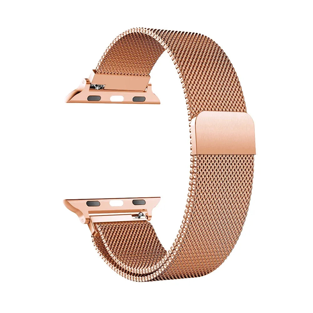 Milanese Watch Band Compatible with Apple Watch Ultra 2 3 Series 11 10 9 8 7 6 5 3 SE Rose Gold, 42mm 44mm 45mm 46mm 49mm Kemu |Fashion Home Kitchen Beauty