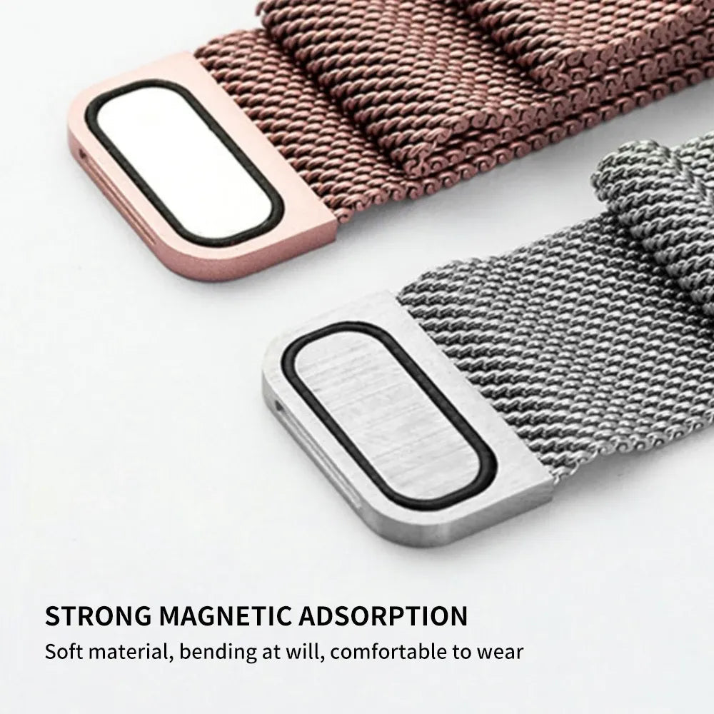 Milanese Watch Band Compatible with Apple Watch Ultra 2 3 Series 11 10 9 8 7 6 5 3 SE Silver, 38mm 40mm 41mm 42mm Kemu |Fashion Home Kitchen Beauty