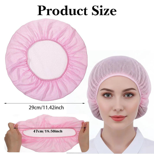 4 Pcs Mesh Sleep Bonnets for Women, Breathable Elastic Hair Nets, Pink Blue White Black Kemu |Fashion Home Kitchen Beauty