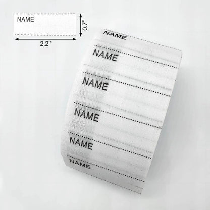 200 pcs iron-on name labels with pen - washable labels - woven labels for clothing, school uniforms, bags, towels, hats, gloves, scarves