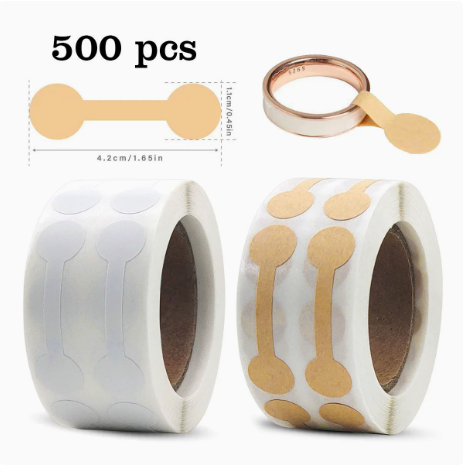 Price Tag Stickers - White + Kraft Paper - Rolled Blank Jewelry Price Tags - Suitable for Clothing, Rings, Necklaces, Earrings - For Price Marking - Rectangular Labels - 1000 pieces