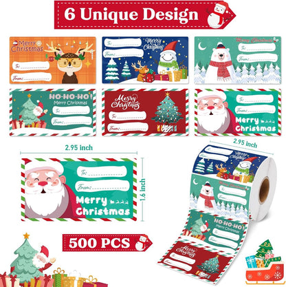 Labels - (500 sheets) - Gift labels - Label stickers - Handwritten labels - Christmas gift labels - Christmas gifts for women, men and mothers - Christmas wrapping paper - Christmas decorations - 7.5*4 cm