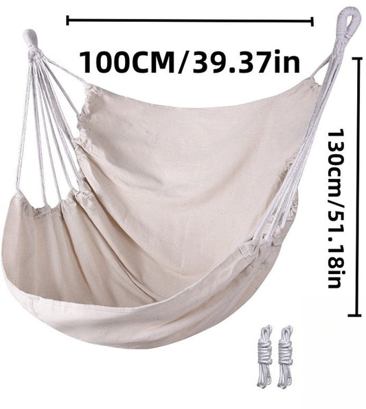 Hanging Chair - Portable Hammock - Comfortable Patio Chair - Suitable for Indoor and Outdoor Use - Maximum Load Capacity 100kg（White, without cushion） Kemu |Fashion Home Kitchen Beauty