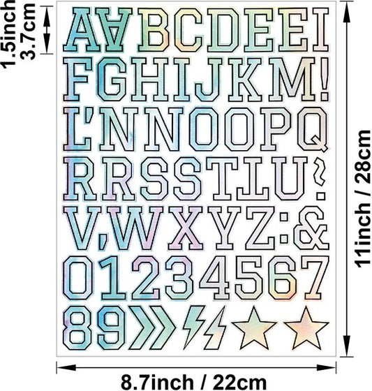 Letter stickers - 10-sheet vinyl letter stickers - 1.5-inch self-adhesive alphabet and number stickers - waterproof - suitable for mailboxes, windows, doors, cars, boats, house numbers (Style B)