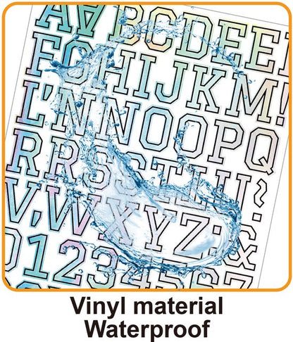 Letter stickers - 10-sheet vinyl letter stickers - 1.5-inch self-adhesive alphabet and number stickers - waterproof - suitable for mailboxes, windows, doors, cars, boats, house numbers (Style B)