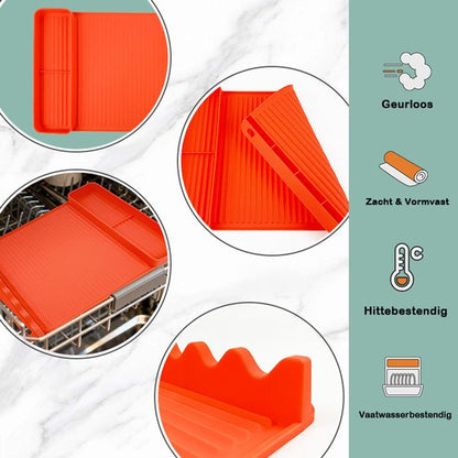 Silicone BBQ Grill Mat - 8-Slot Mat with Drip Tray - Heat-Resistant and Dishwasher-Safe - 40x27 cm - Black Kemu |Fashion Home Kitchen Beauty