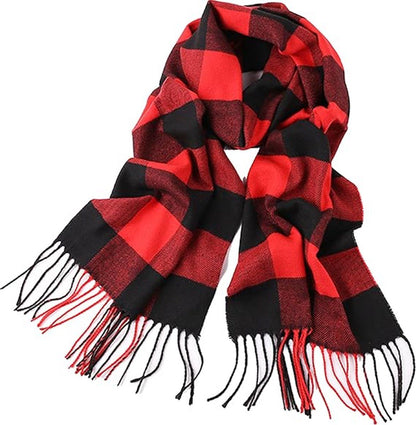 Women's Scarf, Checked scarf, all-match winter faux cashmere scarf, warm scarf, for Cold Weather, Travel and Daily Winter Wear, 35 x 190 cm Kemu |Fashion Home Kitchen Beauty