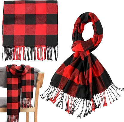 Women's Scarf, Checked scarf, all-match winter faux cashmere scarf, warm scarf, for Cold Weather, Travel and Daily Winter Wear, 35 x 190 cm Kemu |Fashion Home Kitchen Beauty