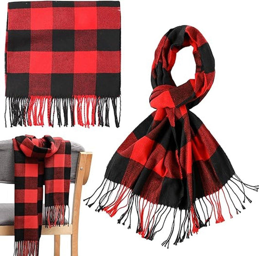 Women's Scarf, Checked scarf, all-match winter faux cashmere scarf, warm scarf, for Cold Weather, Travel and Daily Winter Wear, 35 x 190 cm Kemu |Fashion Home Kitchen Beauty