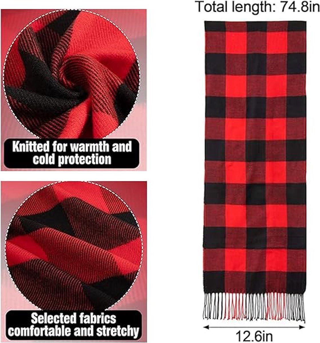 Women's Scarf, Checked scarf, all-match winter faux cashmere scarf, warm scarf, for Cold Weather, Travel and Daily Winter Wear, 35 x 190 cm Kemu |Fashion Home Kitchen Beauty