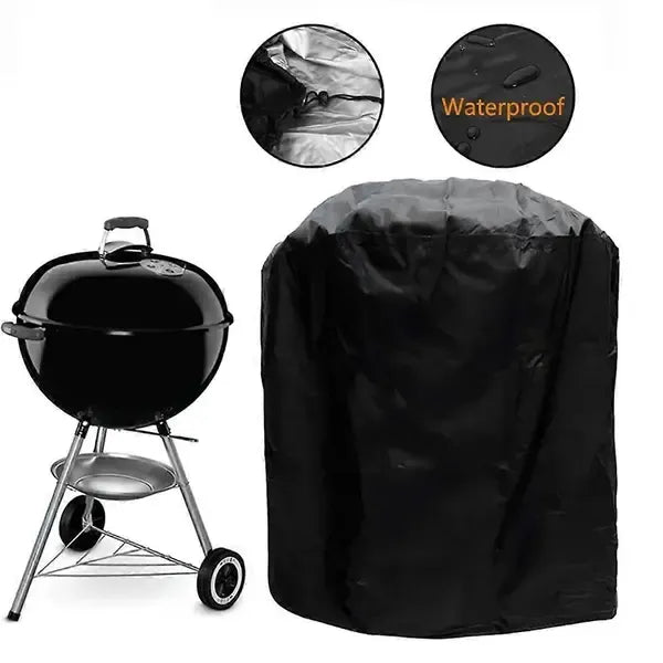 1 Piece 210D Oxford Charcoal Grill Cover, Waterproof Dustproof Outdoor BBQ Protector with Adjustable Drawstring, Black, 58 x 77 cm Kemu |Fashion Home Kitchen Beauty