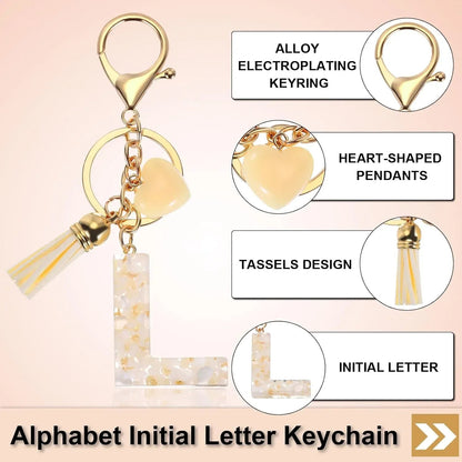 Initial Letter Keychain Charm with Tassel and Lobster Clasp for Bags and Keys, Cream Gold L Pendant, Daily Comfort Use Kemu |Fashion Home Kitchen Beauty