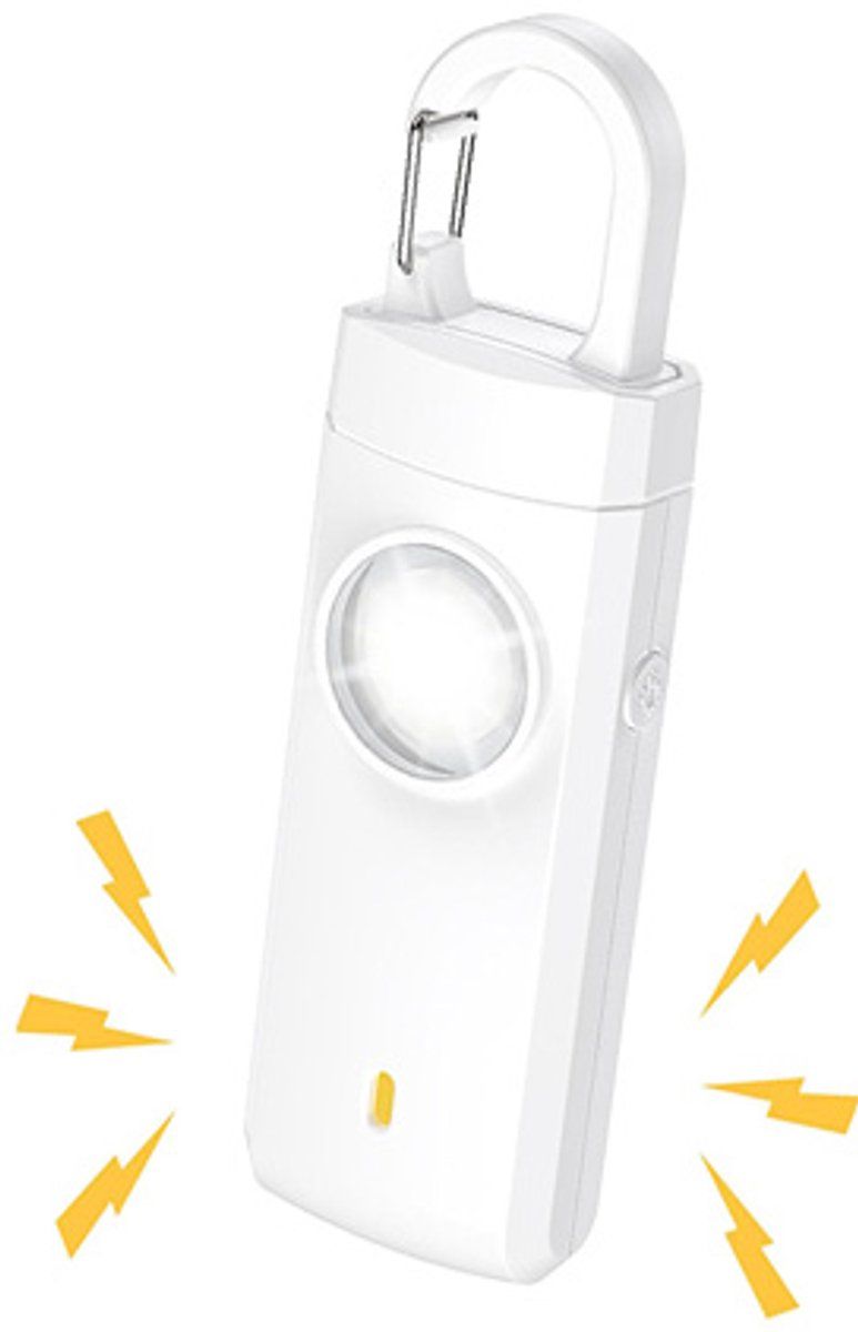 Personal Self-Defense Alarm, Self-Defense Alarm for Women, Alarm Keychain, Emergency Alarm, Rechargeable Alarm, White Kemu |Fashion Home Kitchen Beauty
