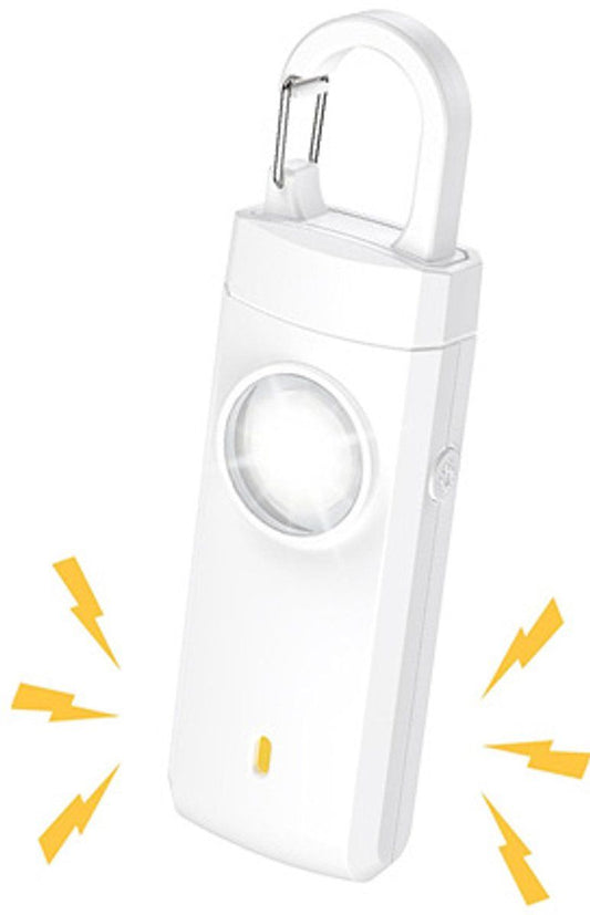 Personal Self-Defense Alarm, Self-Defense Alarm for Women, Alarm Keychain, Emergency Alarm, Rechargeable Alarm, White Kemu |Fashion Home Kitchen Beauty