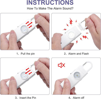Personal Self-Defense Alarm, Self-Defense Alarm for Women, Alarm Keychain, Emergency Alarm, Rechargeable Alarm, White Kemu |Fashion Home Kitchen Beauty
