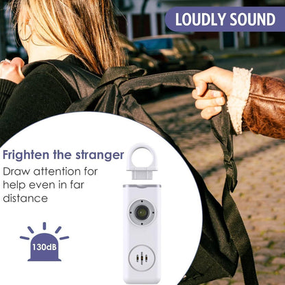Personal Self-Defense Alarm, Self-Defense Alarm for Women, Rechargeable Alarm Keychain, Emergency Alarm, with LED Strobe, 130 dB, White Kemu |Fashion Home Kitchen Beauty