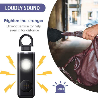 Personal Self-Defense Alarm, Self-Defense Alarm for Women, Rechargeable Alarm Keychain, Emergency Alarm, with LED Strobe, 130 dB, Black Kemu |Fashion Home Kitchen Beauty