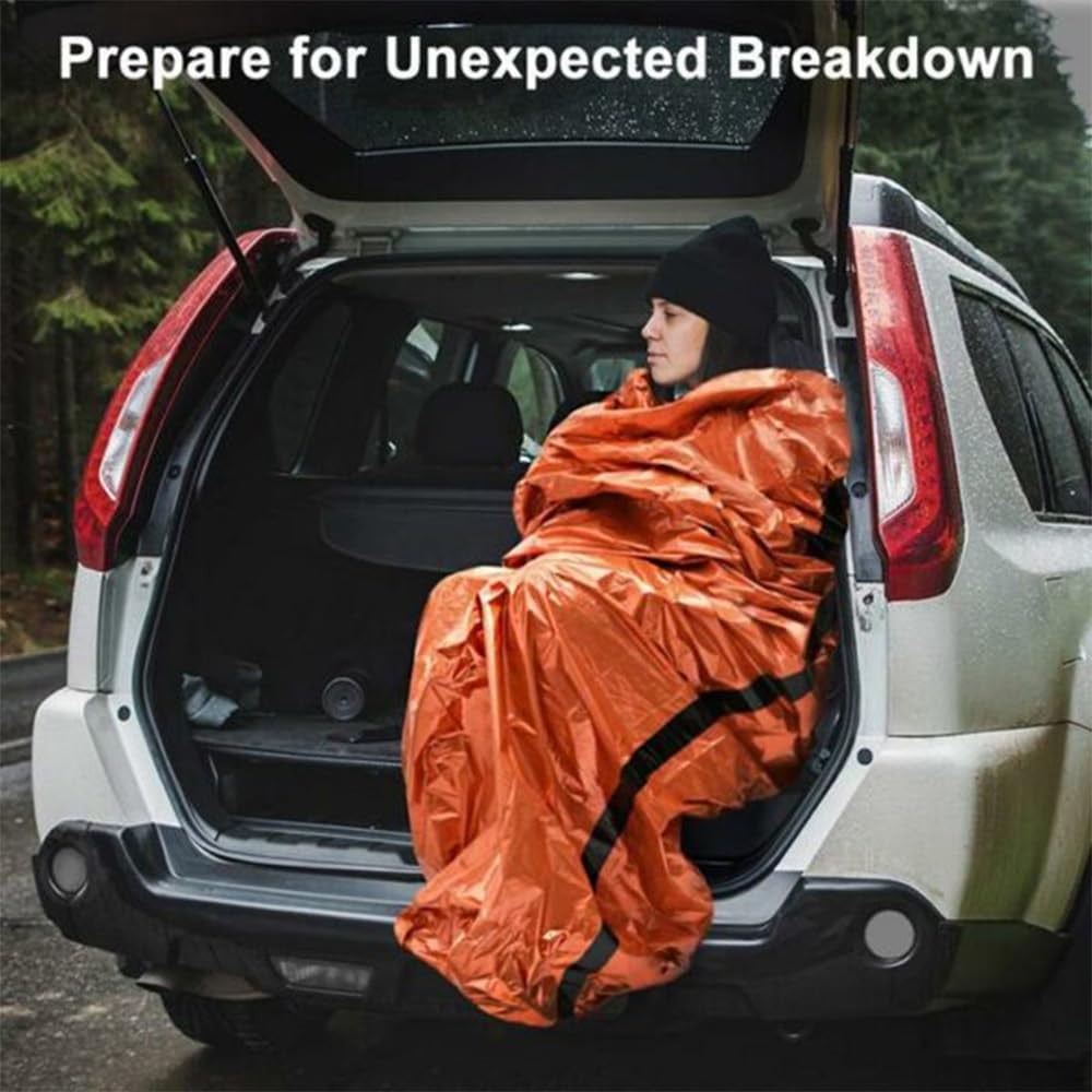 3 Pieces Emergency Sleeping Bag, Waterproof Emergency Sleeping Bags for Survival, Sleeping Bag ,Pocket Size Survival Blanket, 213.4 x 91.4 cm Kemu |Fashion Home Kitchen Beauty