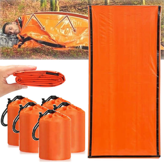 5 Pieces Emergency Sleeping Bag, Waterproof Emergency Sleeping Bags for Survival, Sleeping Bag ,Pocket Size Survival Blanket, 213.4 x 91.4 cm Kemu |Fashion Home Kitchen Beauty