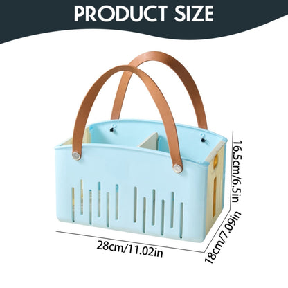 Cotton Woven Basket with PU Leather Handle, Clothes Toys Candy Gifts Cotton Rope Organizer, Living Room Basket Bathroom Shower Storage Laundry Basket, Dog Cat Bed, Fall Basket, 11.02x8.66x4.33 12.59" x 9.44" x 5.11" White