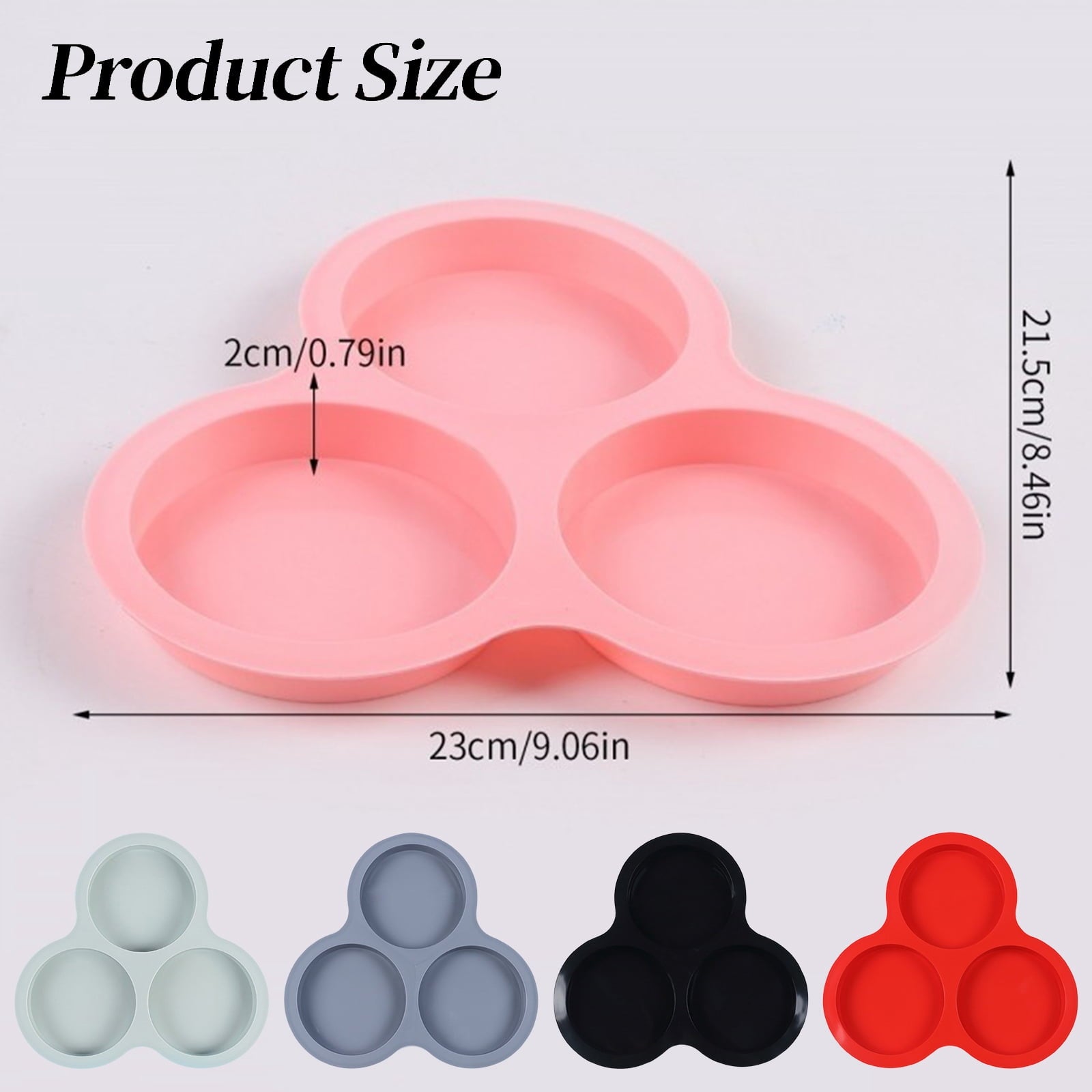 1 Pcs Silicone Egg Cups for Air Fryer,3-Cavity Cupcake Baking Tray,Round Silicone Baking Tools,Round Silicone Ramekins,for Sandwiches,Non-Stick Tray for Baking Accessories,(Dark Gray,9.06x8.46 in) Gray Kemu |Fashion Home Kitchen Beauty
