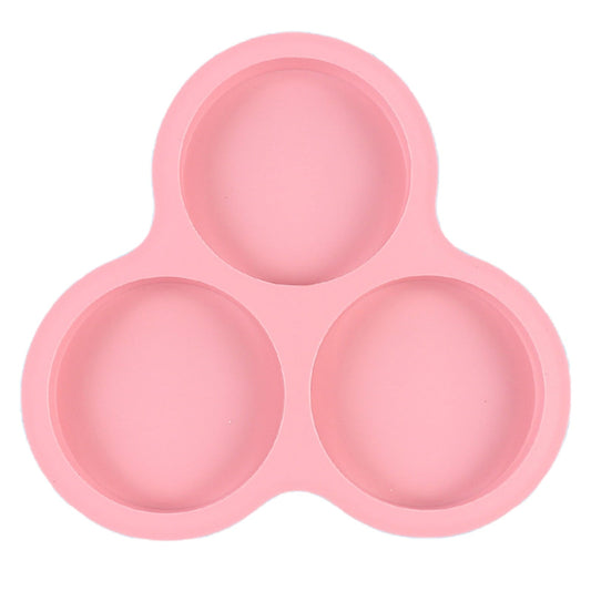1 Pcs Silicone Egg Cups for Air Fryer,3-Cavity Cupcake Baking Tray,Round Silicone Baking Tools,Round Silicone Ramekins,for Sandwiches,Non-Stick Tray for Baking Accessories,(Dark Gray,9.06x8.46 in) Pink Kemu |Fashion Home Kitchen Beauty