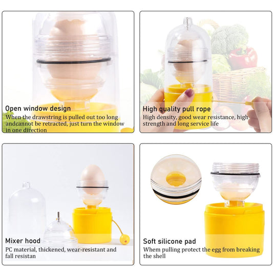 Portable Egg Scrambler Shaker Whisk Hand Powered Golden Egg Maker Eggs Yolk White Mixer Kitchen Gadgets for Mixing the Egg Kemu |Fashion Home Kitchen Beauty