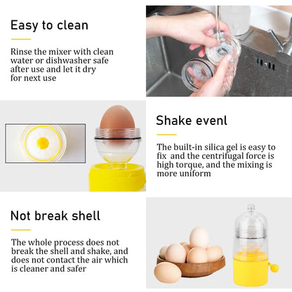 Portable Egg Scrambler Shaker Whisk Hand Powered Golden Egg Maker Eggs Yolk White Mixer Kitchen Gadgets for Mixing the Egg Kemu |Fashion Home Kitchen Beauty