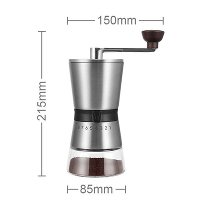 Precision Manual Coffee Grinder Large Capacity for Home Use, 8 Adjustable Coarseness Setting, Ceramic Burr Hand Held Stainless Steel Espresso Bean Mill for Travel Camping, Easy to Clean15*8.5*21.5cm Kemu |Fashion Home Kitchen Beauty