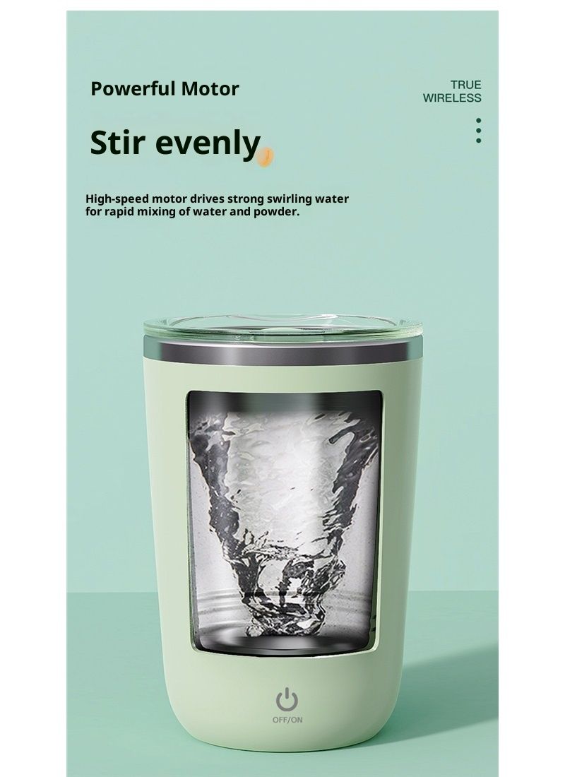 Self Stirring Mug, Electric Mixing Cup Magnetic Rechargeable Auto Mug Coffee Rotating Home Office Travel Suitable for Coffee/Milk/Cocoa (Green350ml) Kemu |Fashion Home Kitchen Beauty