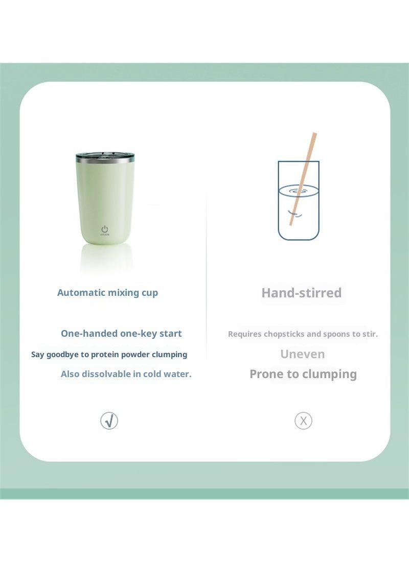 Self Stirring Mug, Electric Mixing Cup Magnetic Rechargeable Auto Mug Coffee Rotating Home Office Travel Suitable for Coffee/Milk/Cocoa (Green350ml) Kemu |Fashion Home Kitchen Beauty