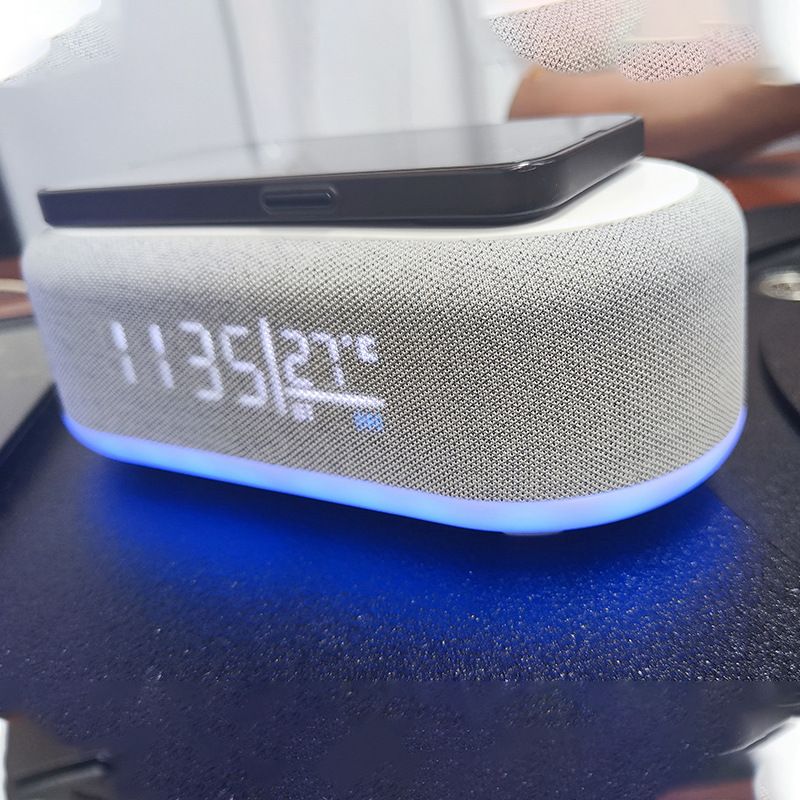 Bluetooth Wireless Speaker, Fast Charging, LED Display, USB Charger, Dimmable Night Light, Alarm Clock Feature, Wireless Charger, Digital Clock,