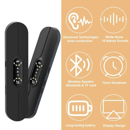 Pillow Speakers for Sleeping,Portable Bluetooth Speaker with Bone Conduction, 10 White Noises, Display, Volume Control,  black Kemu |Fashion Home Kitchen Beauty