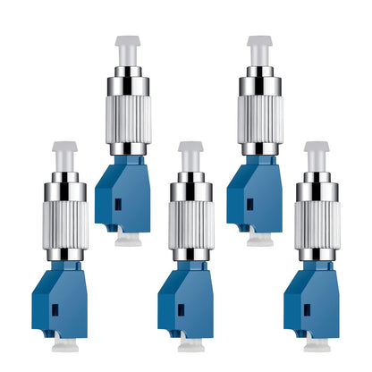 5Pcs Visual Fault Locator Fiber Adapter, Fiber Optic Connector, Single Mode 9/125um FC Male to LC Female Hybrid Optical Fiber Convertor Adapter