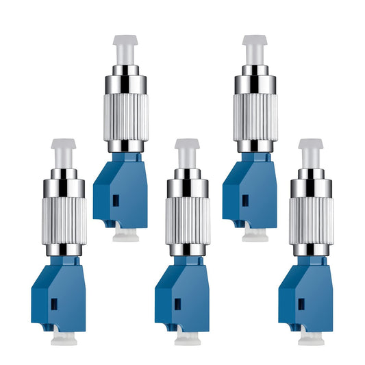 5Pcs Visual Fault Locator Fiber Adapter, Fiber Optic Connector, Single Mode 9/125um FC Male to LC Female Hybrid Optical Fiber Convertor Adapter