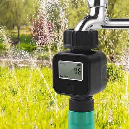 Digital Water Flows Meter for Outdoor Garden Hose Watering Irrigation Measuring Consumption Water