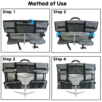 27 Inch Monitor Carrying Case, Universal 27" Computer Monitor Bag with Rubber Handle and Pockets, Gray
