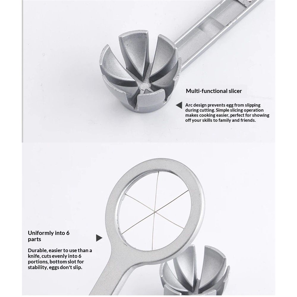 Best Utensils Stainless Steel Egg Slicer Wedger Cutter, Divides Hard Boiled Eggs Into 6 Equal Segments In One Action