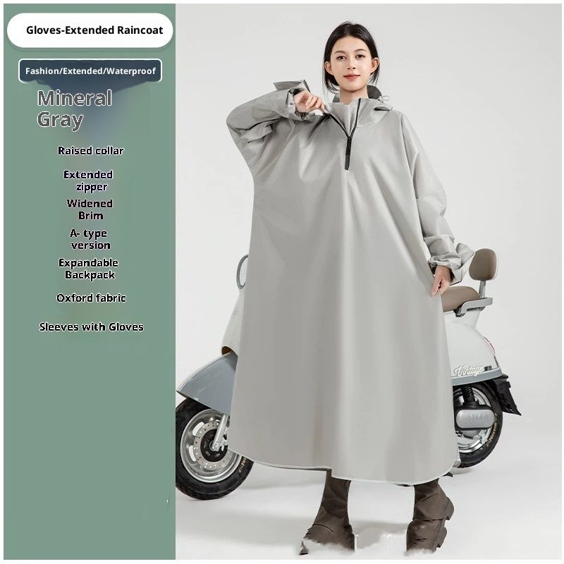 Hooded Rain Poncho for Adult with Pocket and Zipper, Waterproof Lightweight Raincoat for Men and Women（XL（170-180））