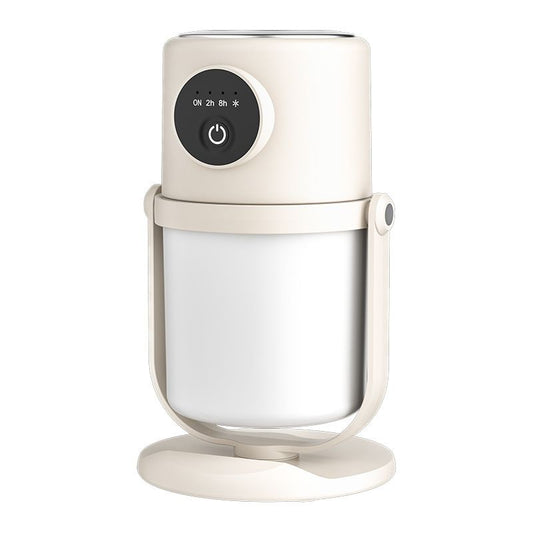 Portable Small Humidifier - Cold Mist Humidifier with 360° Rotating Stand, Stepless Dimming Warm Night Light, 2/8 H Timer Function, Mini humidifier for Bedroom, Plants, Office, and Car