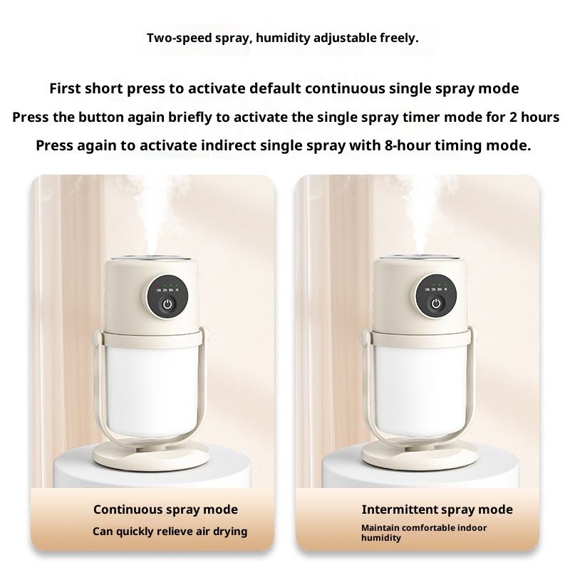 Portable Small Humidifier - Cold Mist Humidifier with 360° Rotating Stand, Stepless Dimming Warm Night Light, 2/8 H Timer Function, Mini humidifier for Bedroom, Plants, Office, and Car