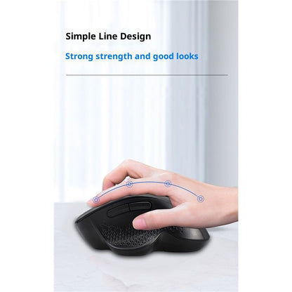 Wireless Mouse (2.4G) Silent 800-1200-1600 DPI Computer USB  & Bluetooth Mouse 6 Buttons, Wide Compatibility - Black