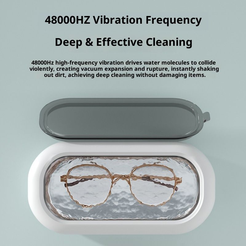 Ultrasonic Jewelry Cleaner, 48KHz Ultrasonic Cleaner Machine for Jewelry, Eyeglasses, Rings, Watch Strap, Dentures- Dual Cleaning Modes, 304 Stainless Steel Tank
